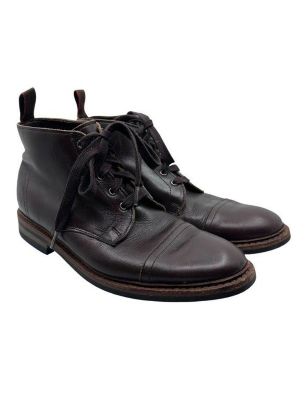 Allen Edmonds 10 D Patton Weatherproof Derby Cap Toe Boot Brown Leather 4098